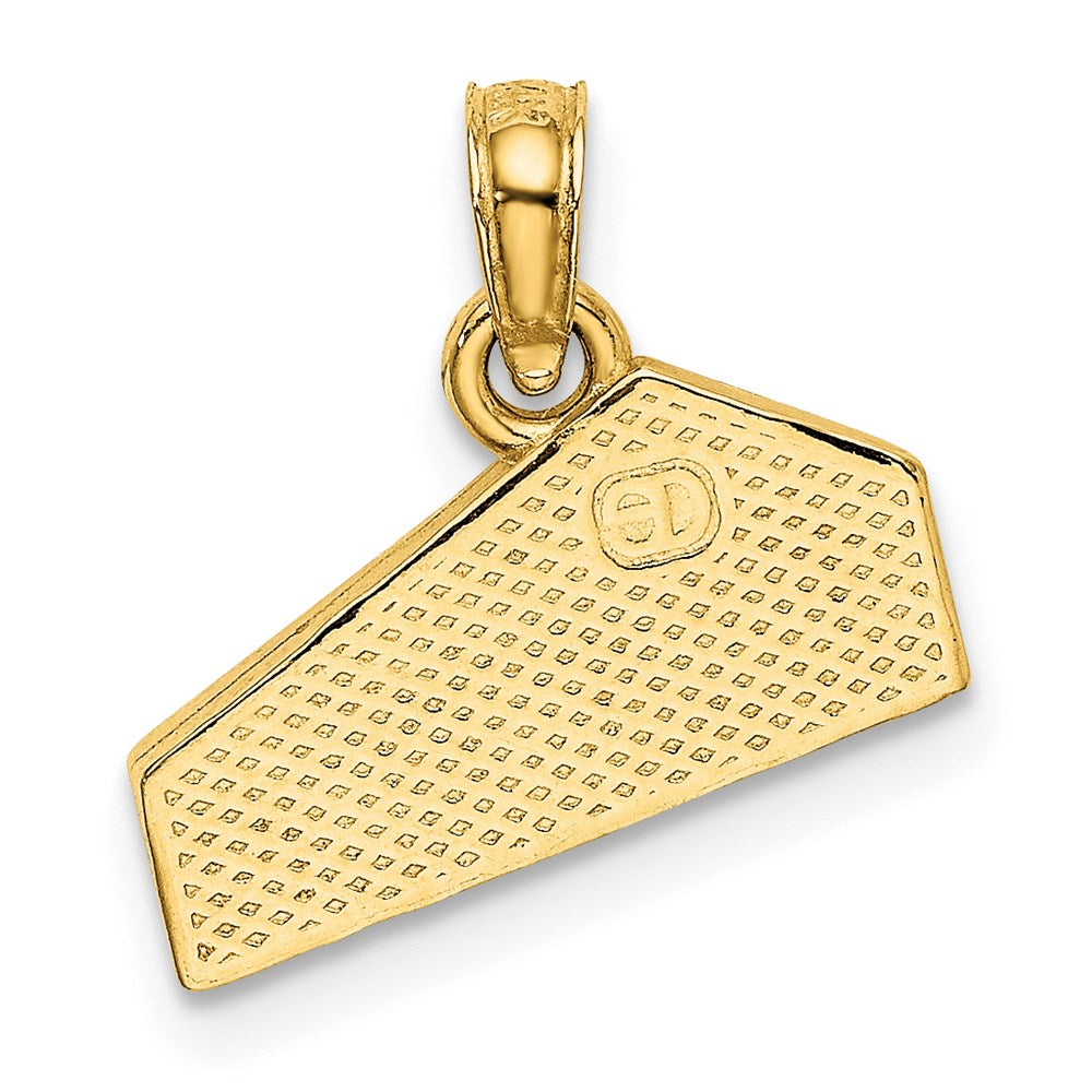 14k Yellow Gold 15.7 mm Cheese Wedge Charm (2.09 grams)