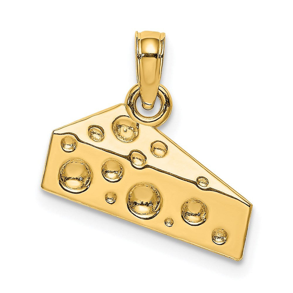 14k Yellow Gold 15.7 mm Cheese Wedge Charm (2.09 grams)