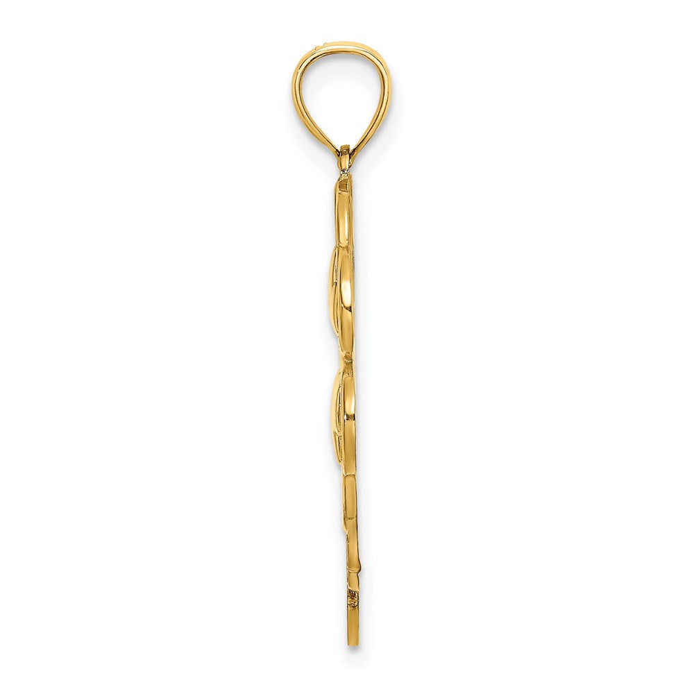 14k Yellow Gold 19 mm 4-Leaf Clover Charm (2.19 grams)