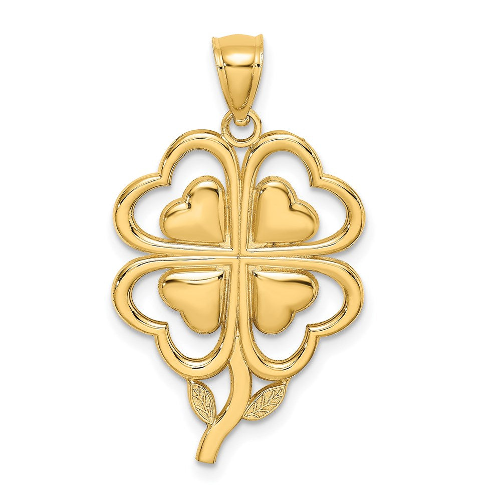 14k Yellow Gold 19 mm 4-Leaf Clover Charm (2.19 grams)