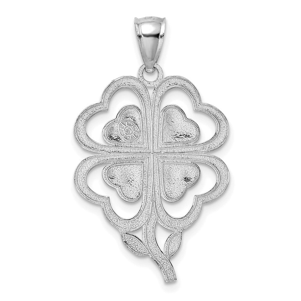 14k White Gold 19 mm  4-Leaf Clover Charm (2.16 grams)