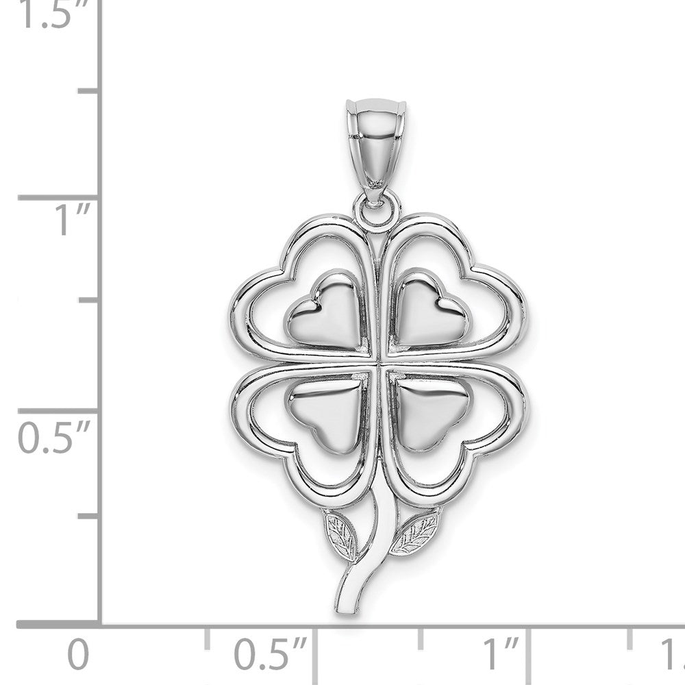 14k White Gold 19 mm  4-Leaf Clover Charm (2.16 grams)