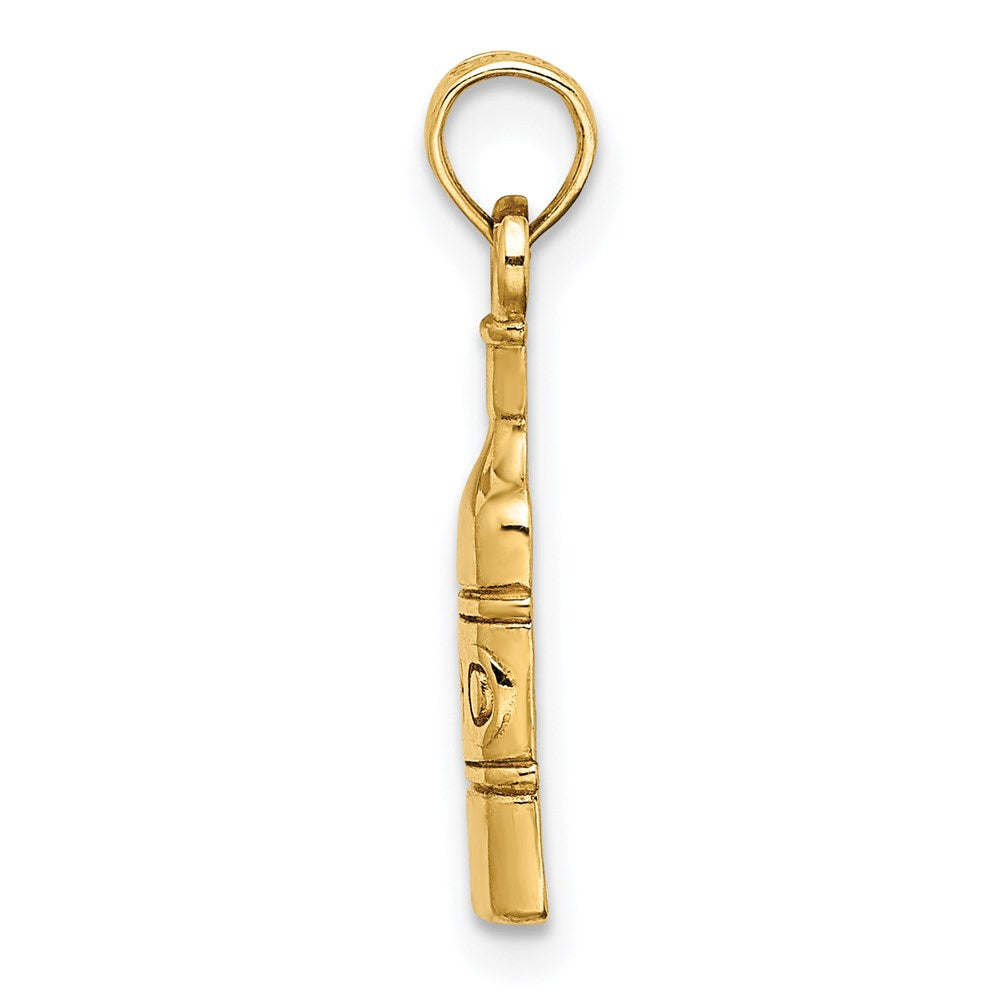 14k Yellow Gold 4.7 mm Wine Bottle Charm (1.19 grams)