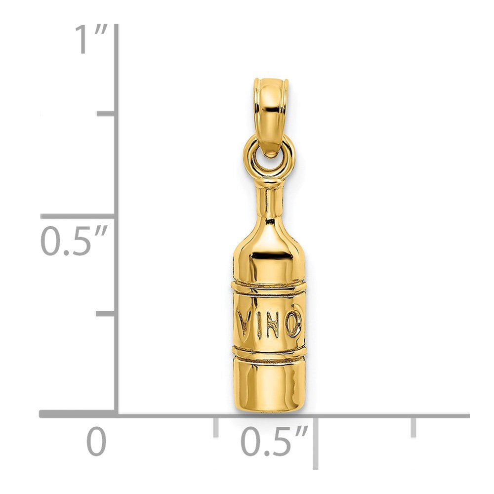 14k Yellow Gold 4.7 mm Wine Bottle Charm (1.19 grams)