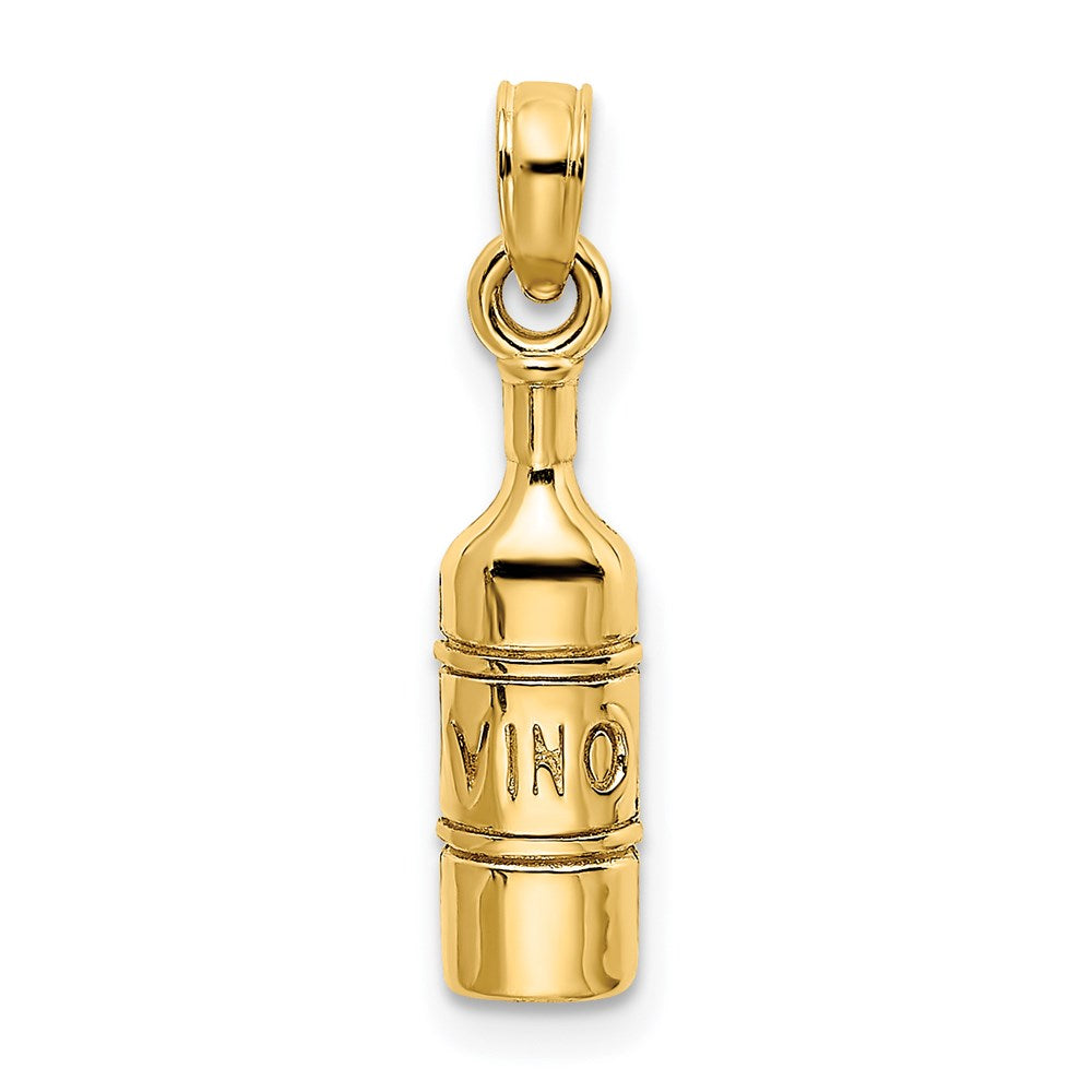 14k Yellow Gold 4.7 mm Wine Bottle Charm (1.19 grams)