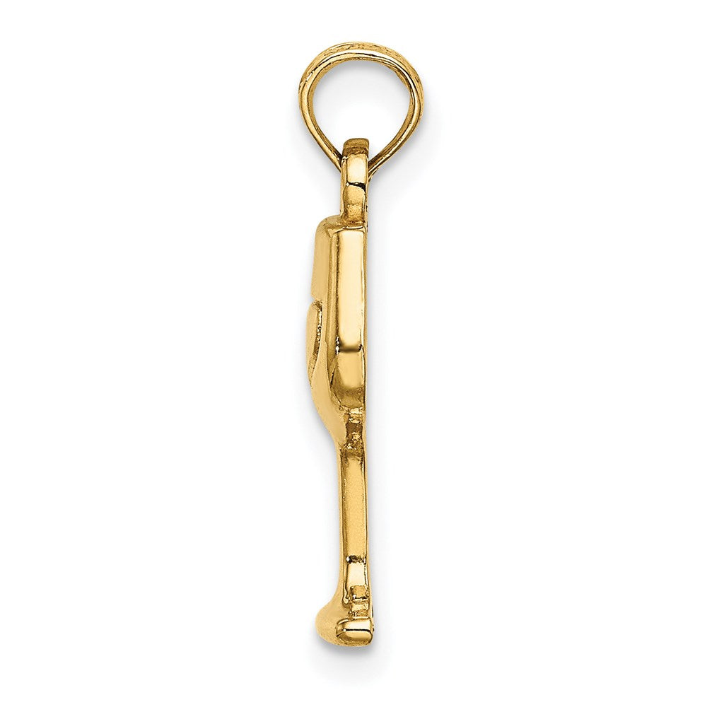 14k Yellow Gold 7.35 mm Wine Glass Charm (1.49 grams)