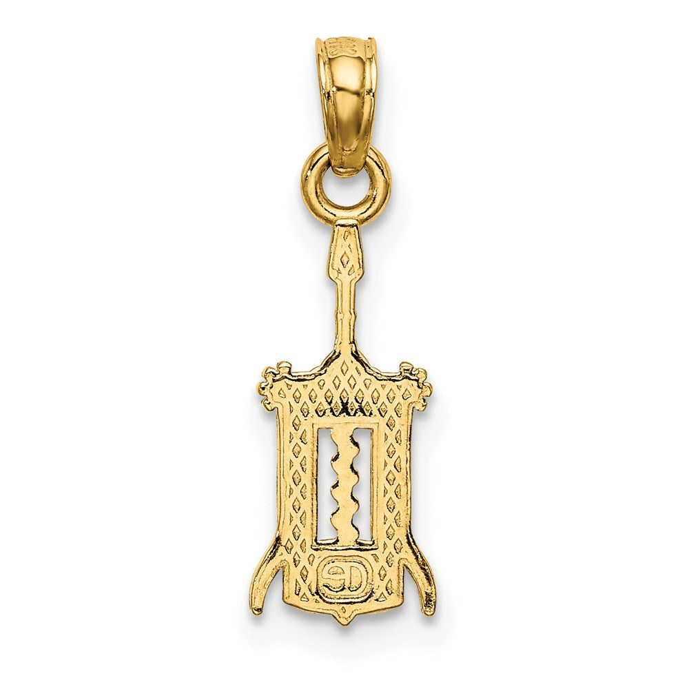 14k Yellow Gold 6.7 mm Wine Opener Charm (0.86 grams)