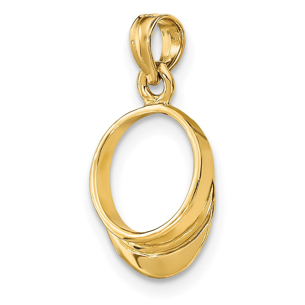 14k Yellow Gold 9.8 mm 3-D Polished Beach Bum Sun Visor Charm (0.85 grams)