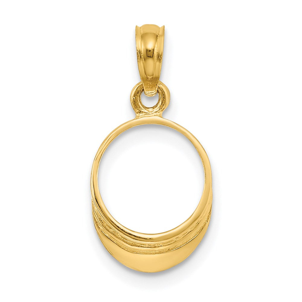 14k Yellow Gold 9.8 mm 3-D Polished Beach Bum Sun Visor Charm (0.85 grams)