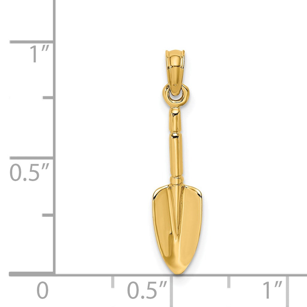 14k Yellow Gold 5.7 mm 3-D Trowel Garden Tool Charm (0.76 grams)