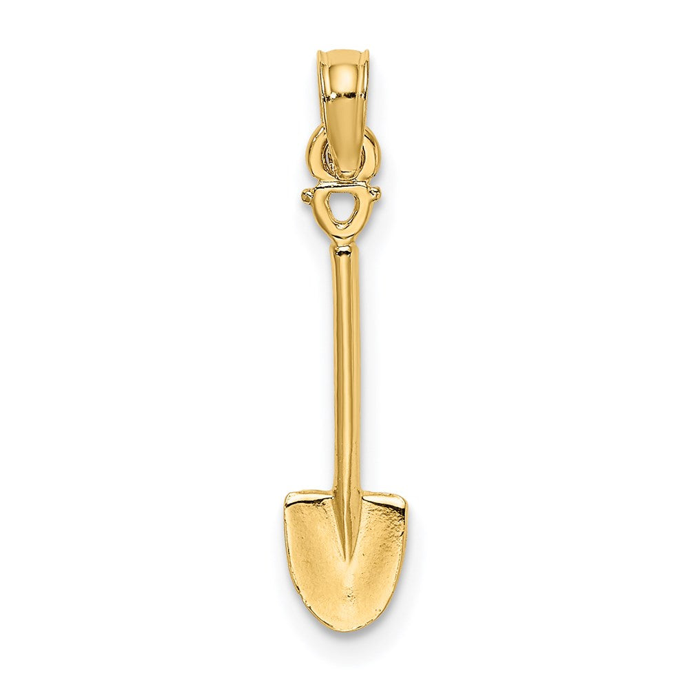 14k Yellow Gold 5 mm 3-D Polished Shovel Garden Tool Charm (0.53 grams)