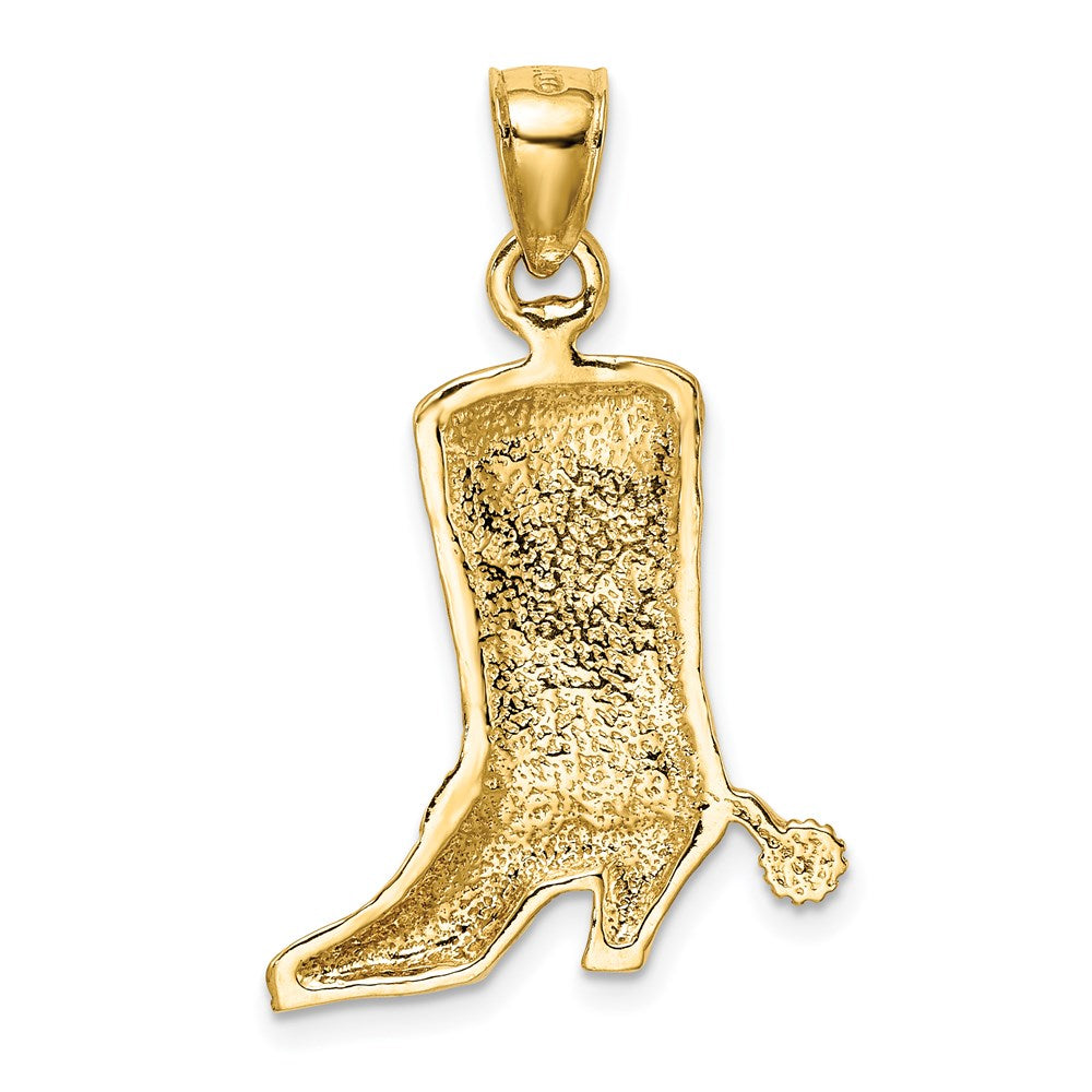 14k Yellow Gold 20.4 mm Cowboy Boot with Spur Charm (3.65 grams)