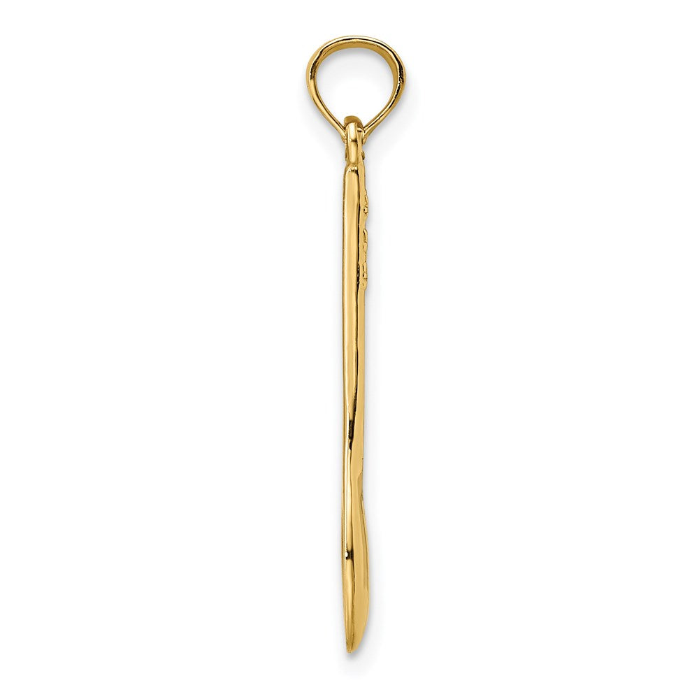 14k Yellow Gold 5.1 mm Polished 3-D Spoon Charm (0.62 grams)
