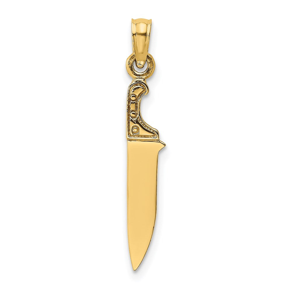 14k Yellow Gold 4.25 mm 3-D Polished Butcher Knife Charm (0.62 grams)