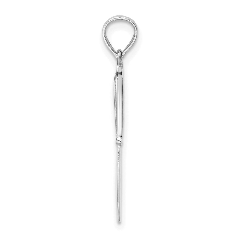 14k White Gold 2.25 mm  3-D Polished Table Knife Charm (0.44 grams)