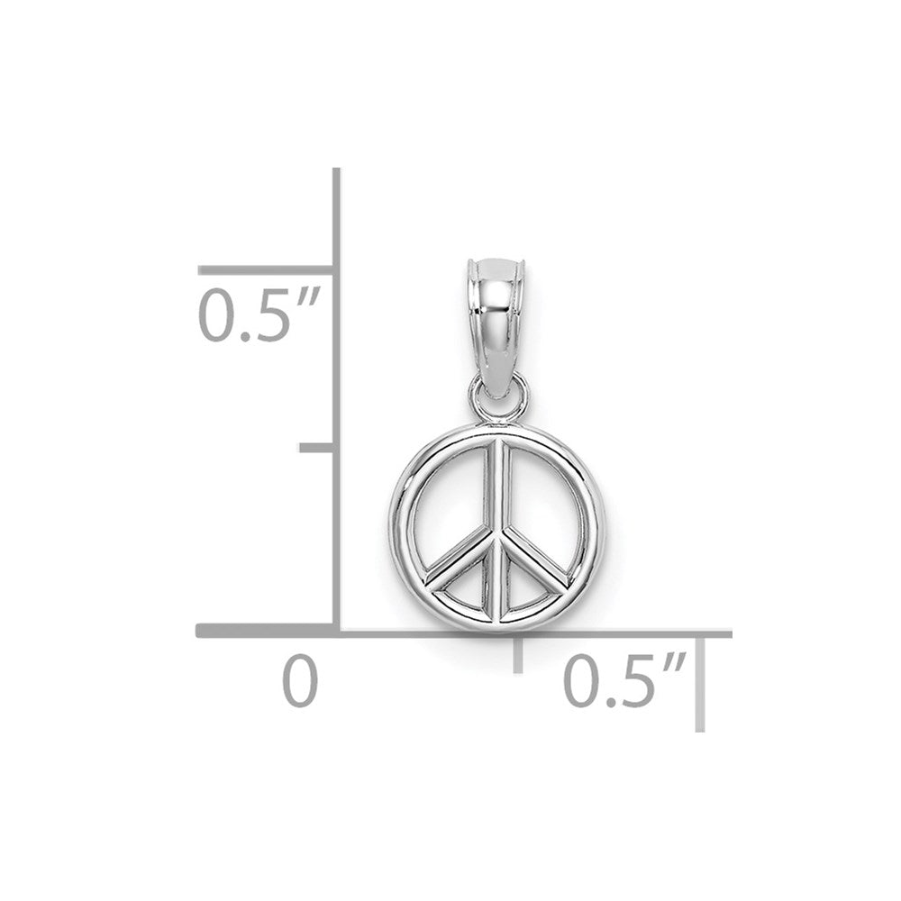 14k White Gold 8 mm  3-D Peace Symbol Charm (0.53 grams)