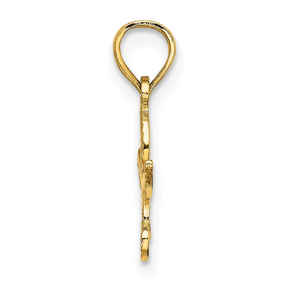 14k Yellow Gold 12.8 mm Flat Starfish Charm (0.5 grams)