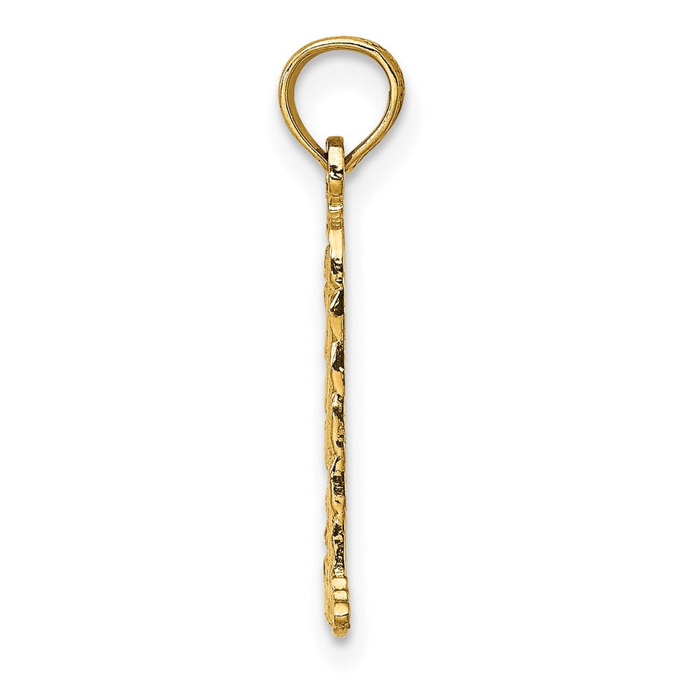 14k Yellow Gold 10.2 mm Small Lighthouse W/Building Charm (0.6 grams)