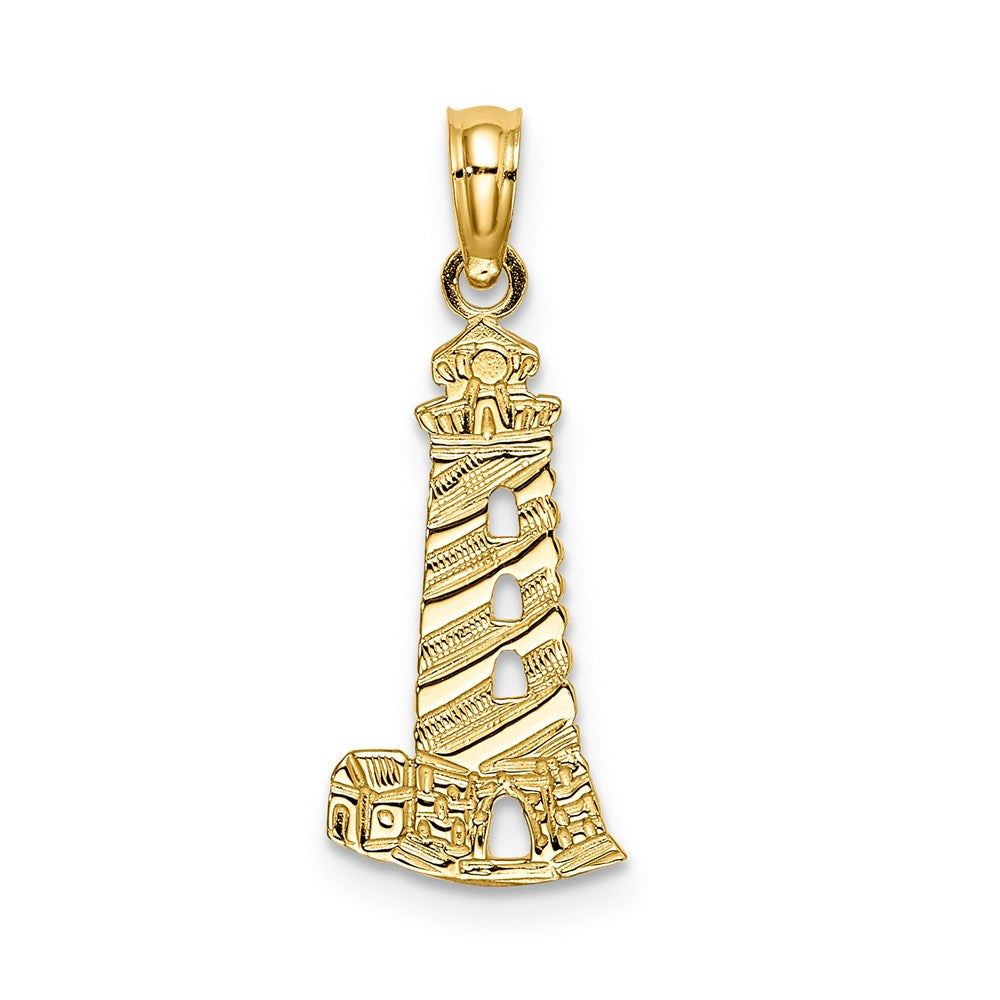 14k Yellow Gold 9.16 mm Lighthouse Charm (0.76 grams)