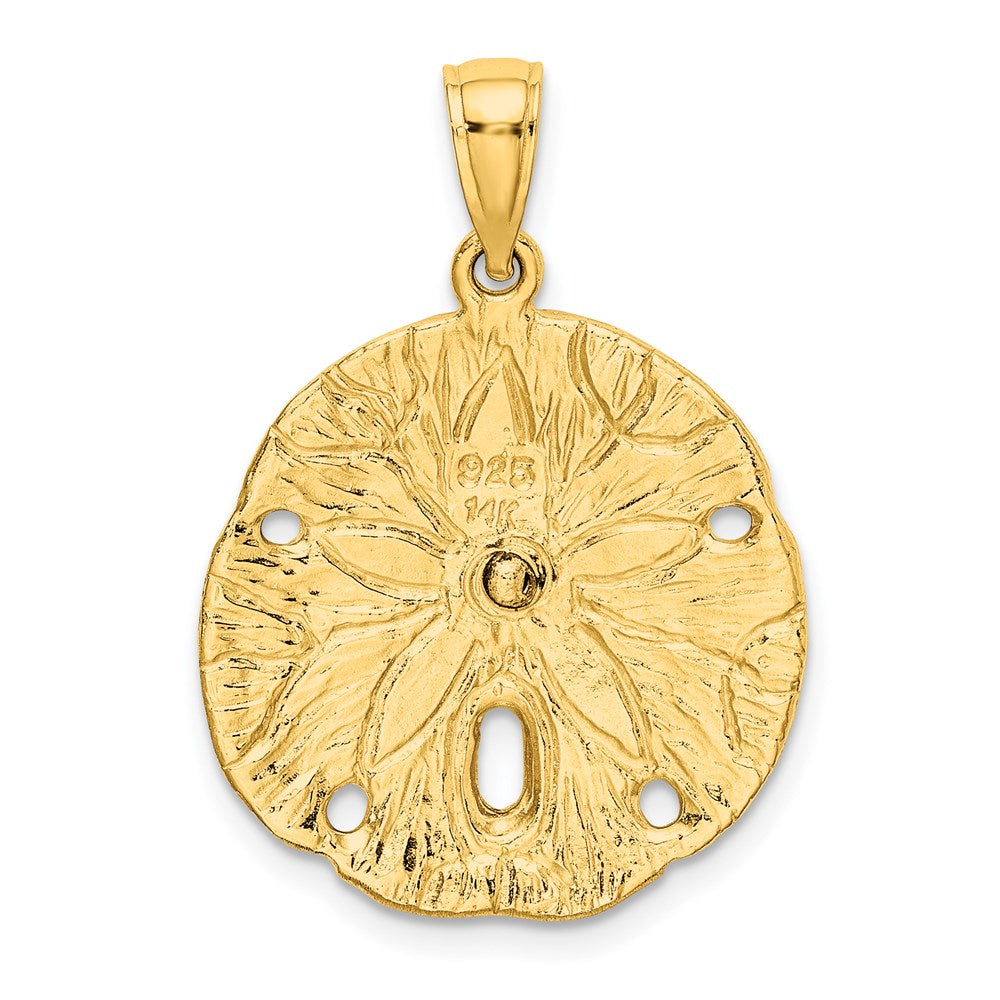 14k Yellow Gold 20.05 mm Starfish on Sand Dollar Charm (3.81 grams)