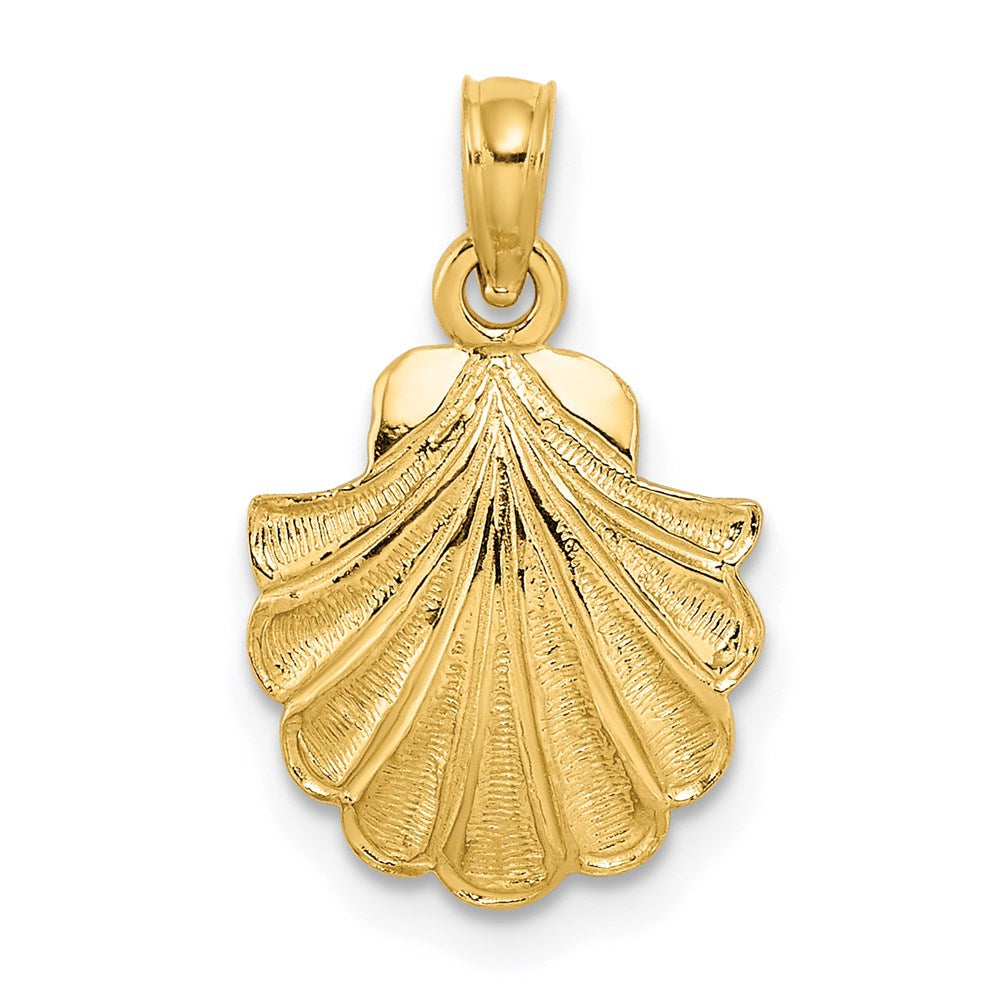 14k Yellow Gold 12 mm Scallop Shell Charm (0.82 grams)