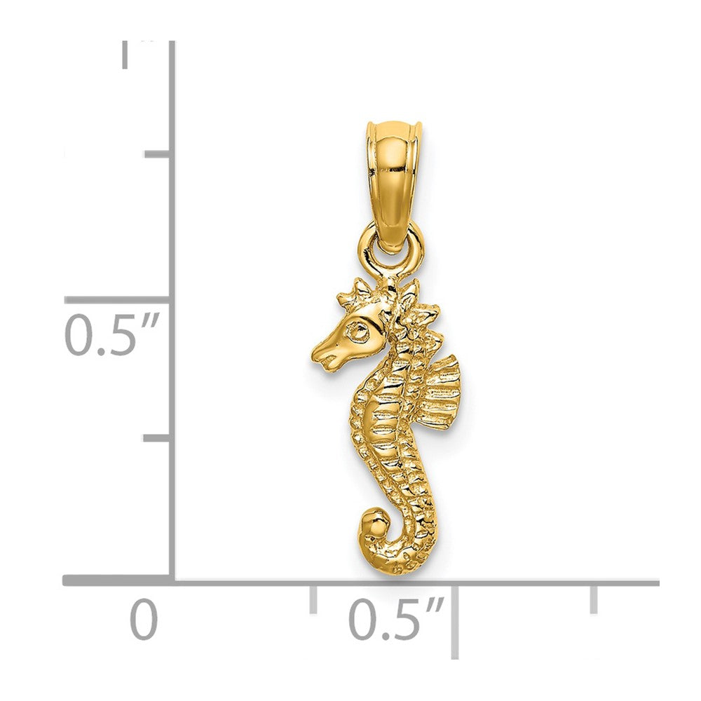 14k Yellow Gold 6.4 mm Mini Seahorse Charm (0.55 grams)
