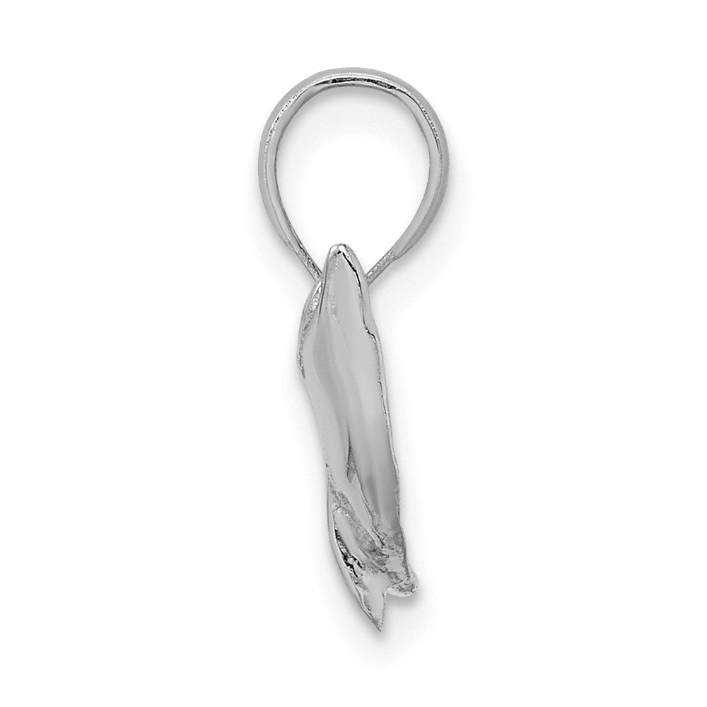 14k White Gold 17 mm  Jumping Dolphin Charm (0.89 grams)