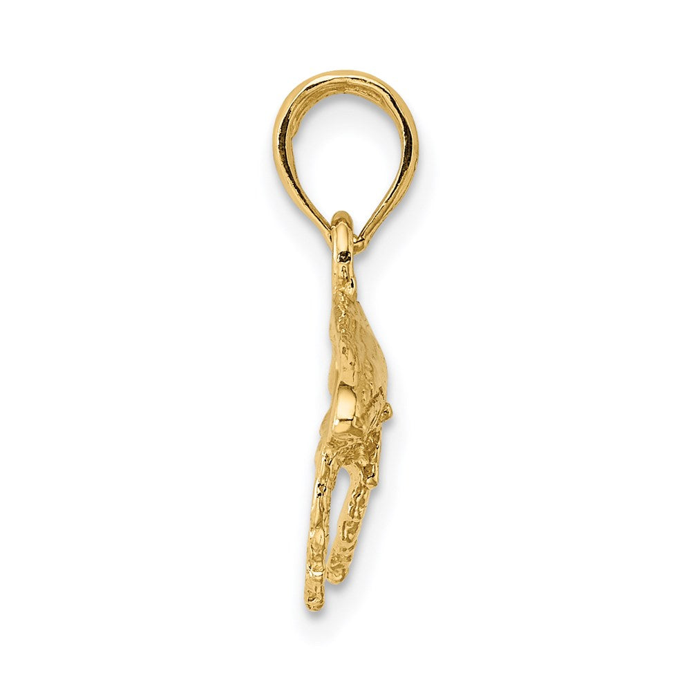 14k Yellow Gold 25.5 mm 2-D Whale Charm (1.69 grams)