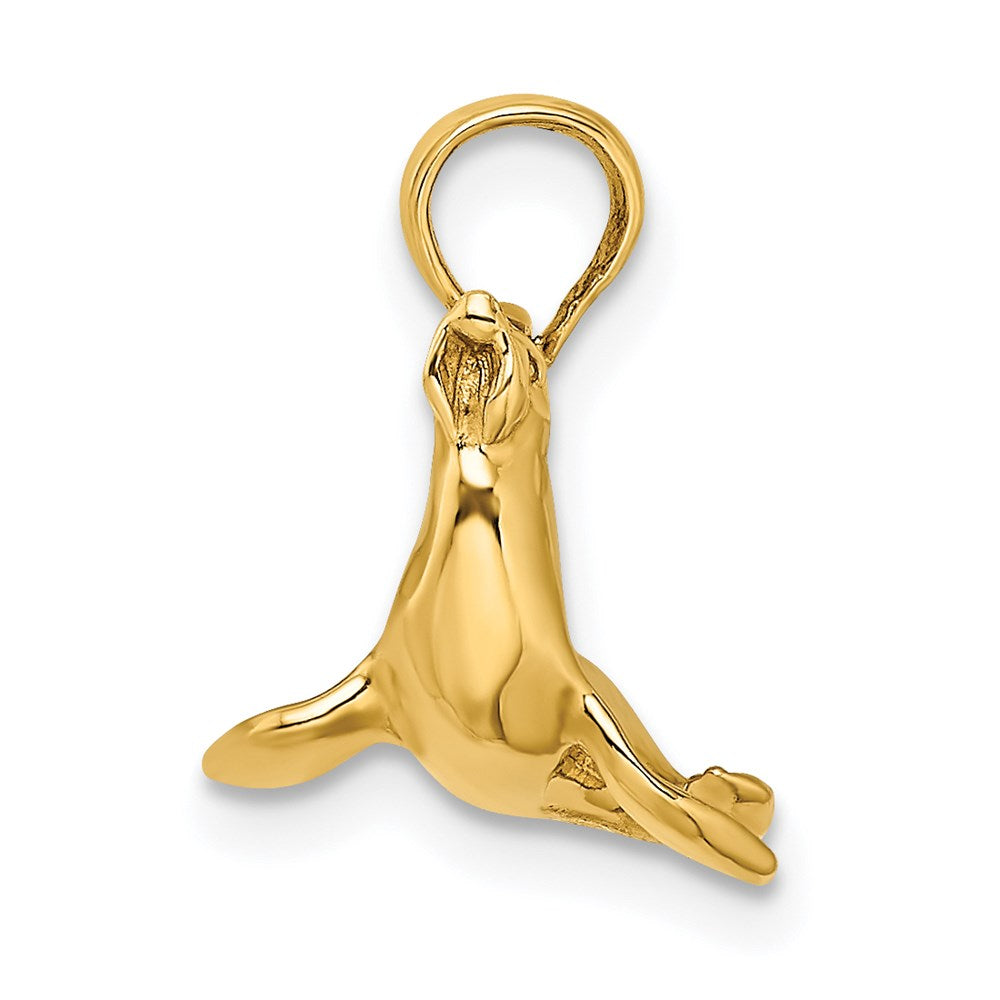 14k Yellow Gold 14.9 mm 3-D Polished Seal Charm (2.34 grams)