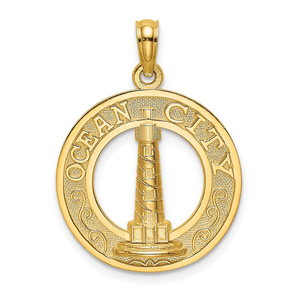 14k Yellow Gold 18.8 mm OCEAN CITY w/ Lighthouse Charm (1.68 grams)