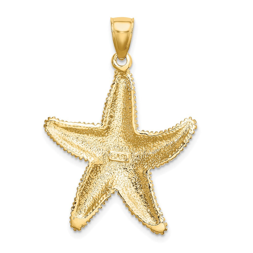 14k Yellow Gold 26.1 mm Texutred Starfish Charm (4.52 grams)