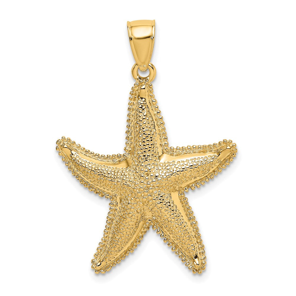 14k Yellow Gold 26.1 mm Texutred Starfish Charm (4.52 grams)
