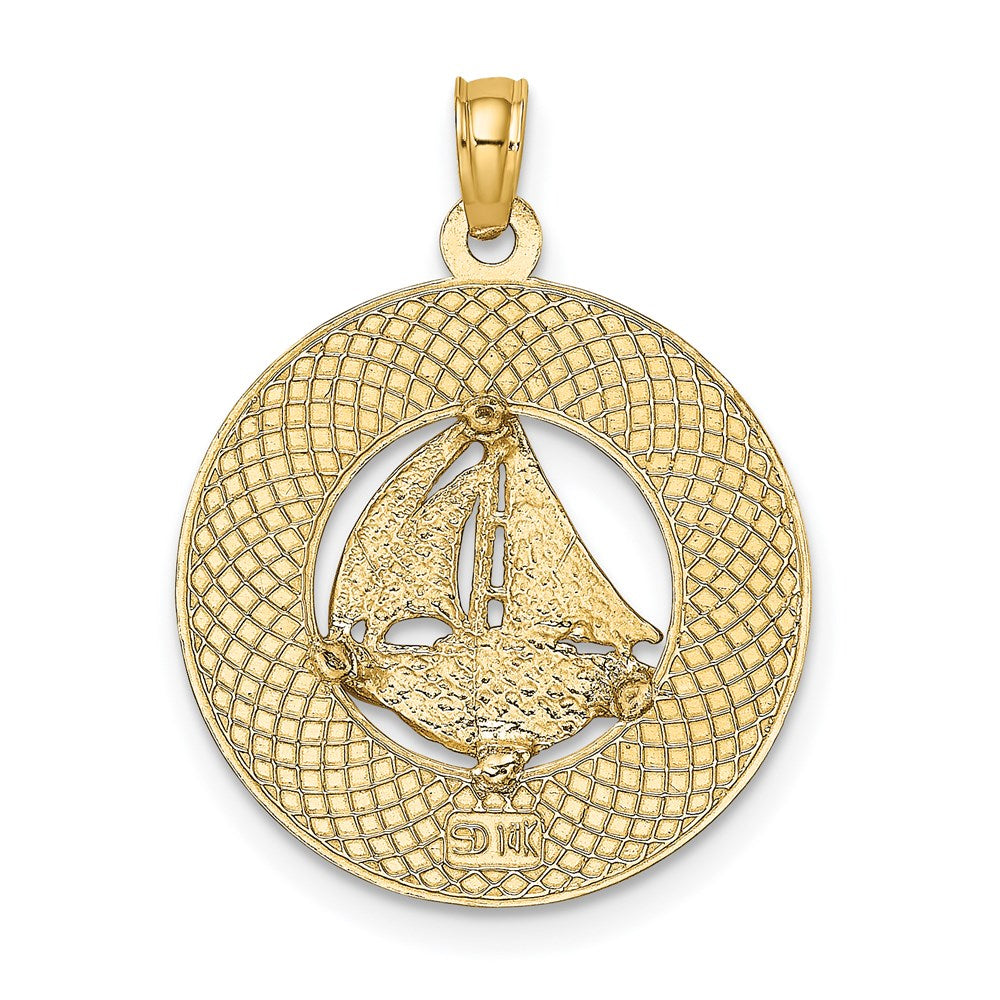 14k Yellow Gold 19.1 mm ANNAPOLIS MD Sailboat Charm (1.96 grams)