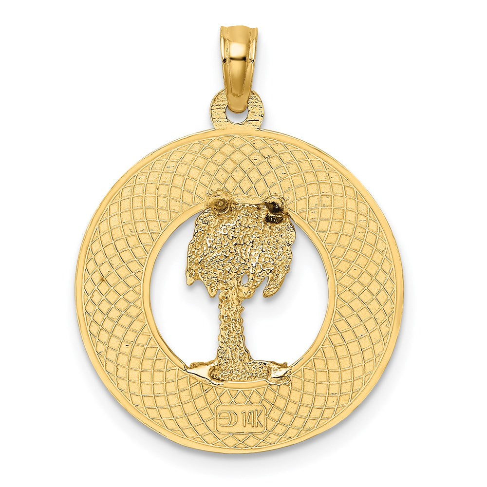 14k Yellow Gold 19.6 mm CHARLESTON Palm Tree Charm (2.07 grams)