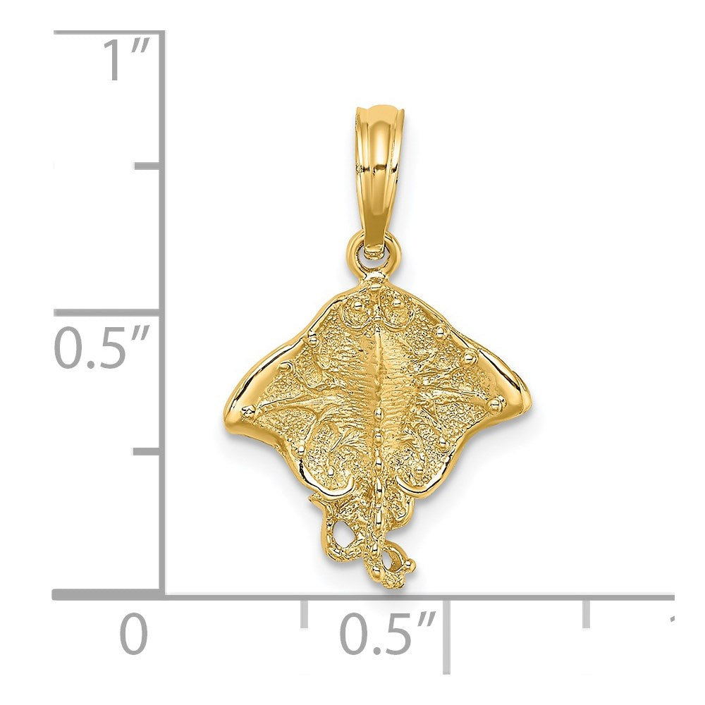 14k Yellow Gold 14.45 mm Stingray Charm (1.09 grams)