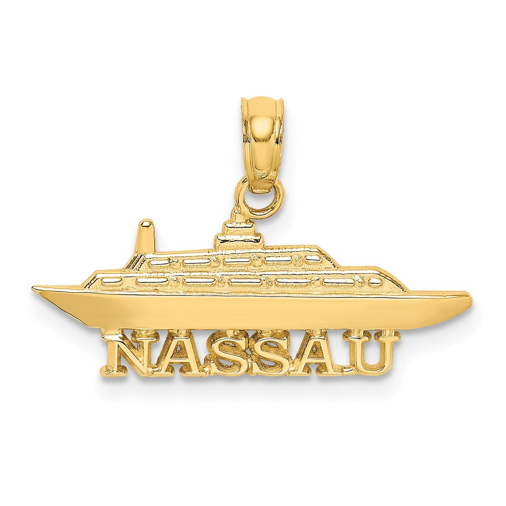 14k Yellow Gold 24.3 mm NASSAU Cruise Ship Charm (1.01 grams)