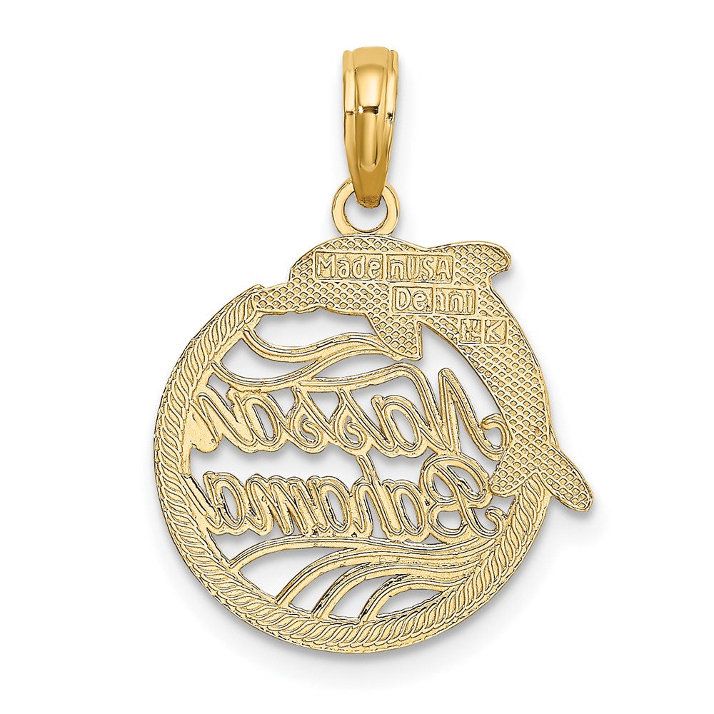 14k Yellow Gold 17.2 mm Nassau BAHAMAS Dolphin Charm (1.31 grams)