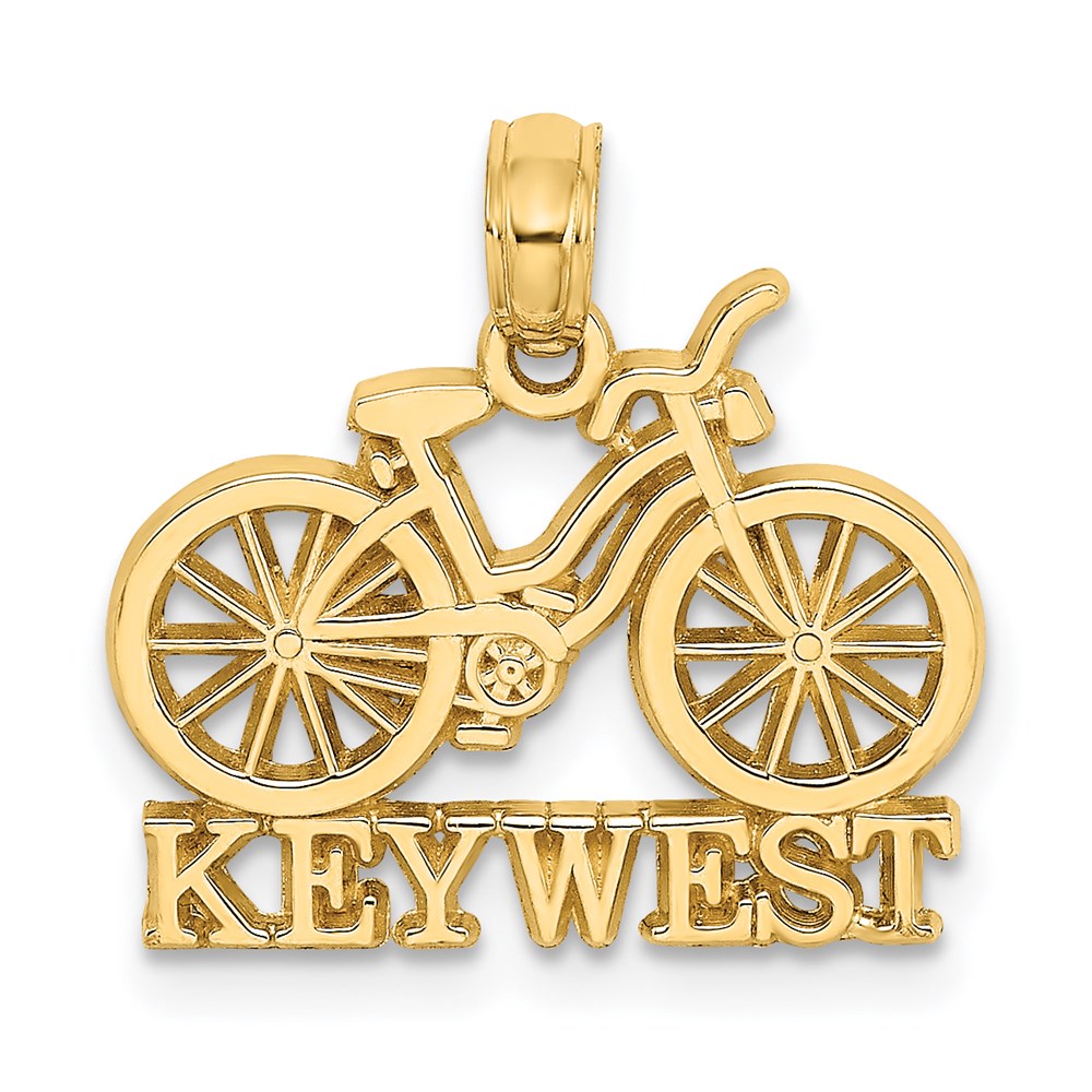 14k Yellow Gold 18 mm KEY WEST Bicycle Charm (1.28 grams)