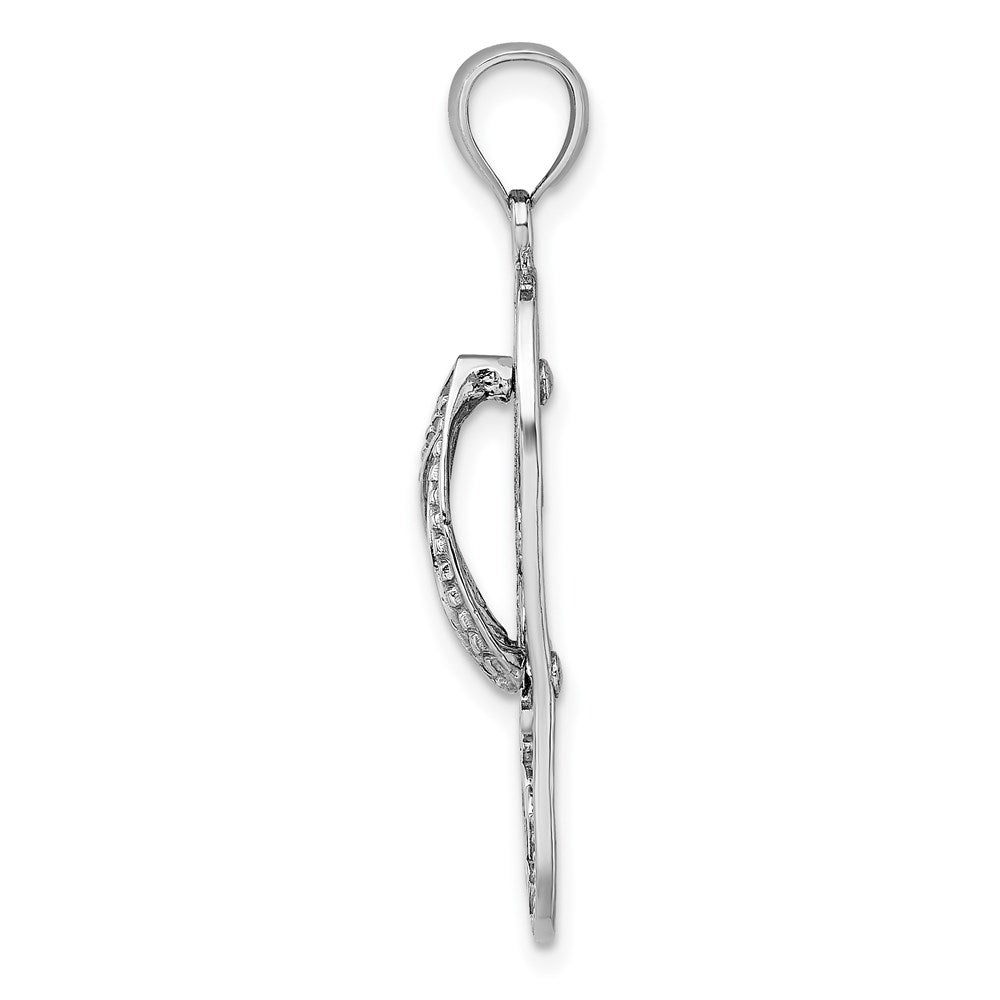 14k White Gold 11.5 mm  Triple Turtle Flip-Flop Charm (2.14 grams)