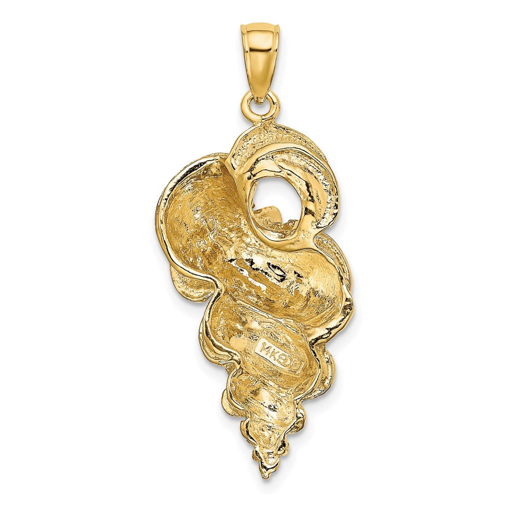 14k Yellow Gold 17.45 mm 2-D Precious Wentletrap Shell Charm (5.95 grams)