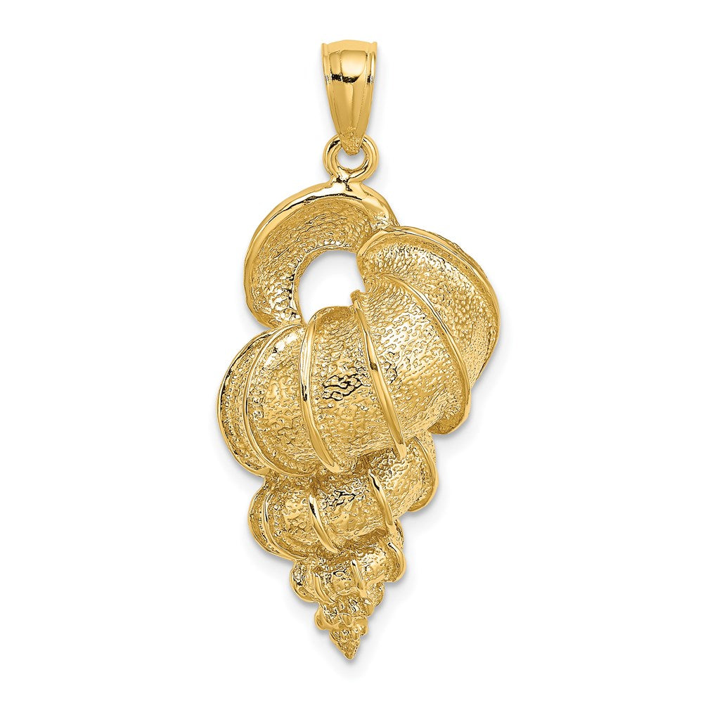 14k Yellow Gold 17.45 mm 2-D Precious Wentletrap Shell Charm (5.95 grams)