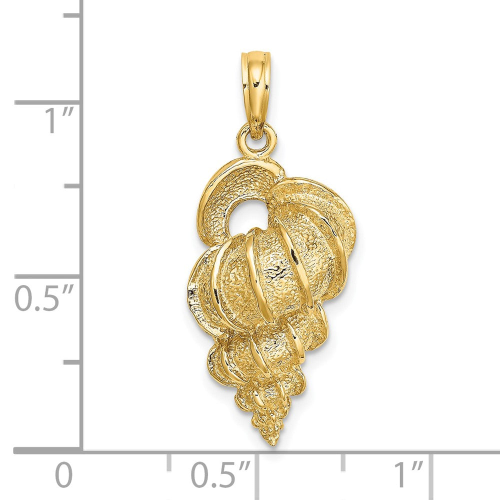 14k Yellow Gold 13.05 mm Wentletrap Shell Charm (2.92 grams)