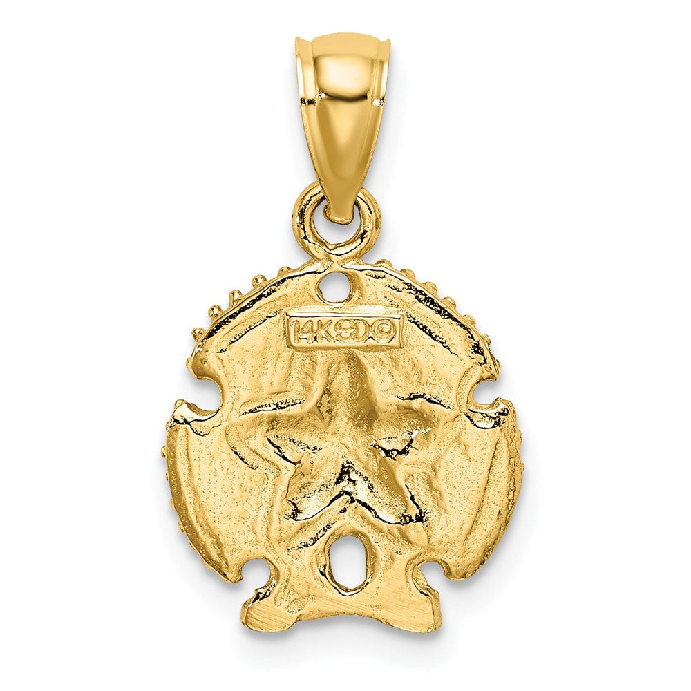 14k Yellow Gold 13.5 mm Starfish on Sand Dollar Charm (1.31 grams)