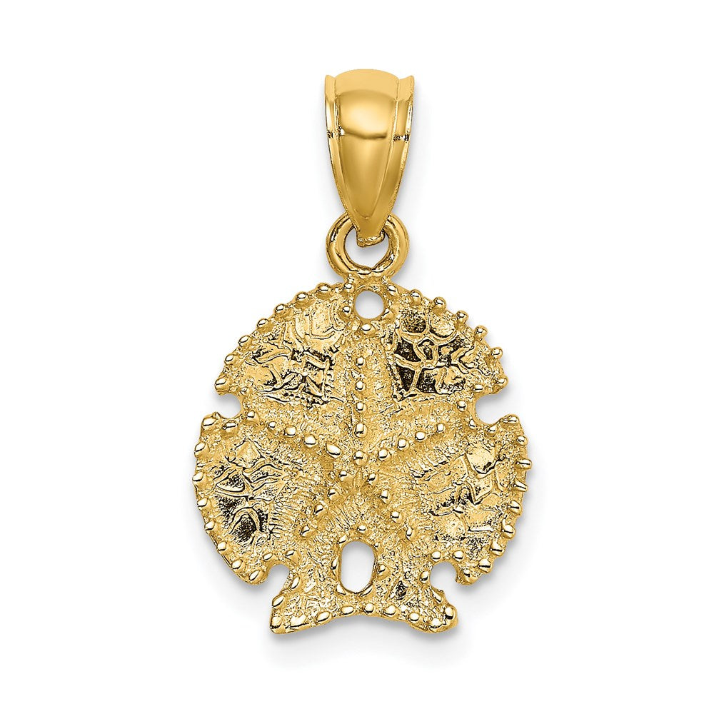 14k Yellow Gold 13.5 mm Starfish on Sand Dollar Charm (1.31 grams)