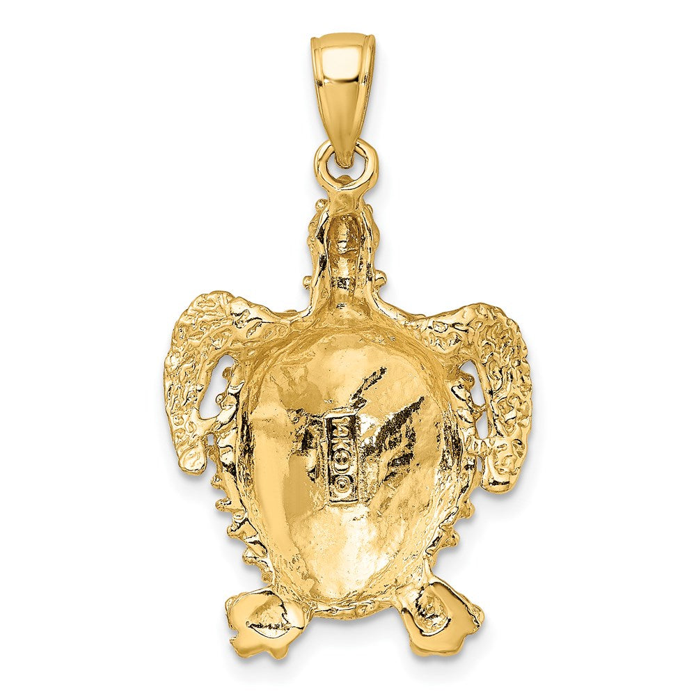 14k Yellow Gold 19.3 mm Sea Turtle with Spiny Shell Charm (4.54 grams)