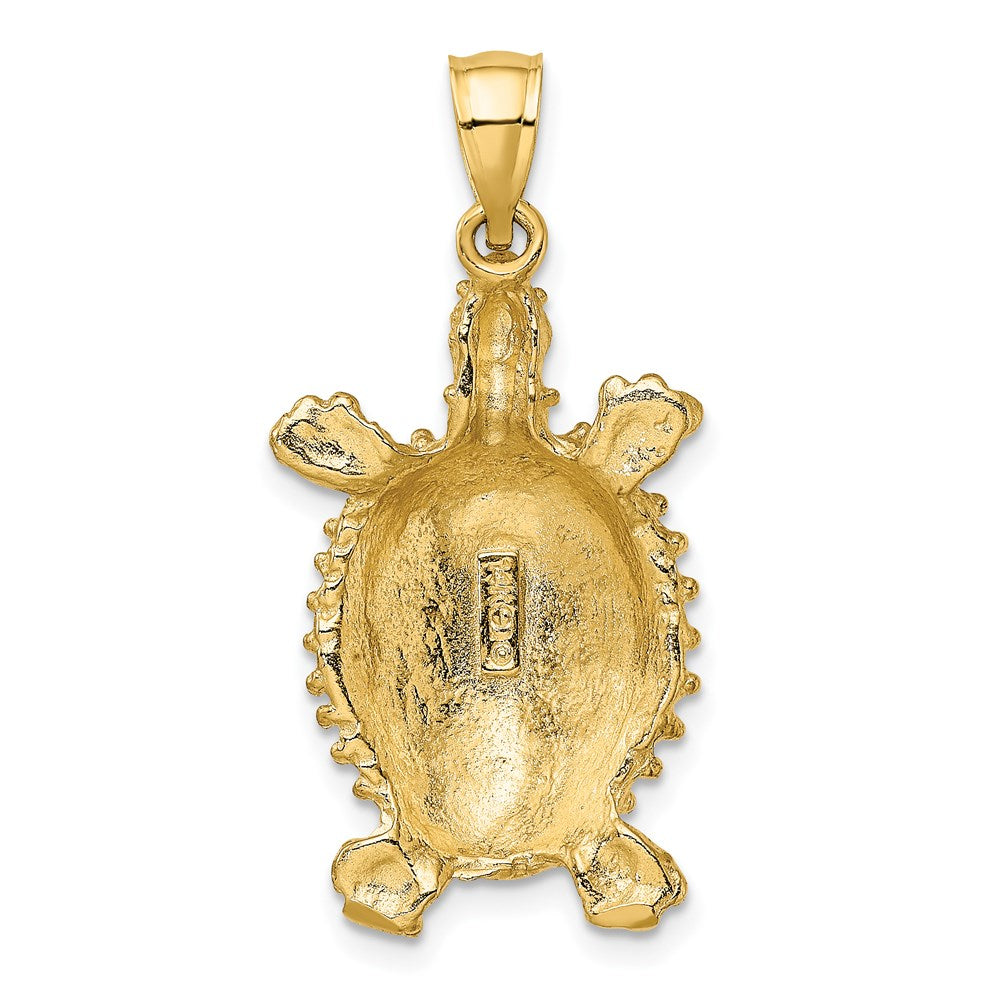 14k Yellow Gold 16.18 mm Land Turtle Charm (3.64 grams)