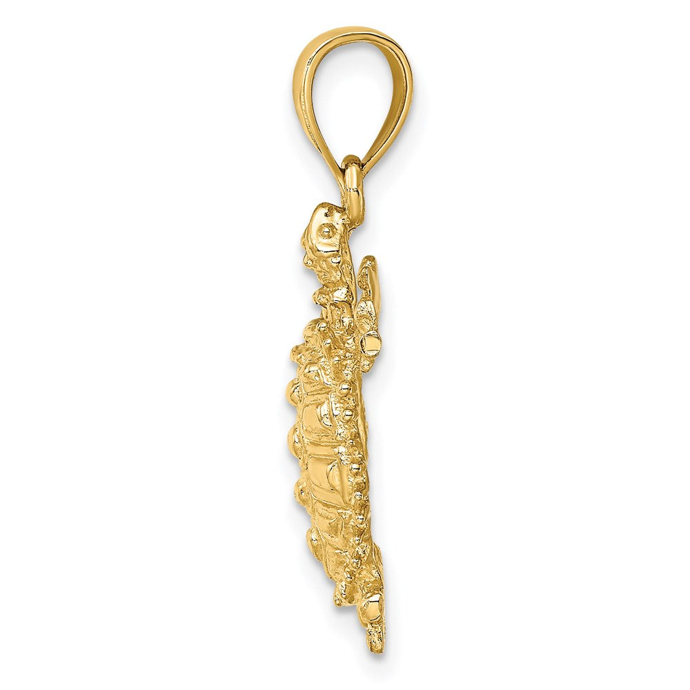14k Yellow Gold 12.5 mm Land Turtle Charm (2.08 grams)