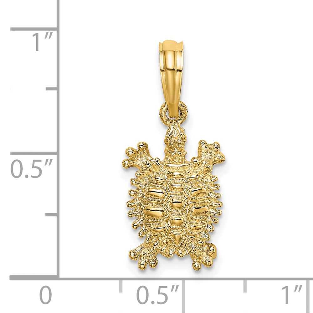 14k Yellow Gold 9.7 mm Land Turtle Charm (0.95 grams)