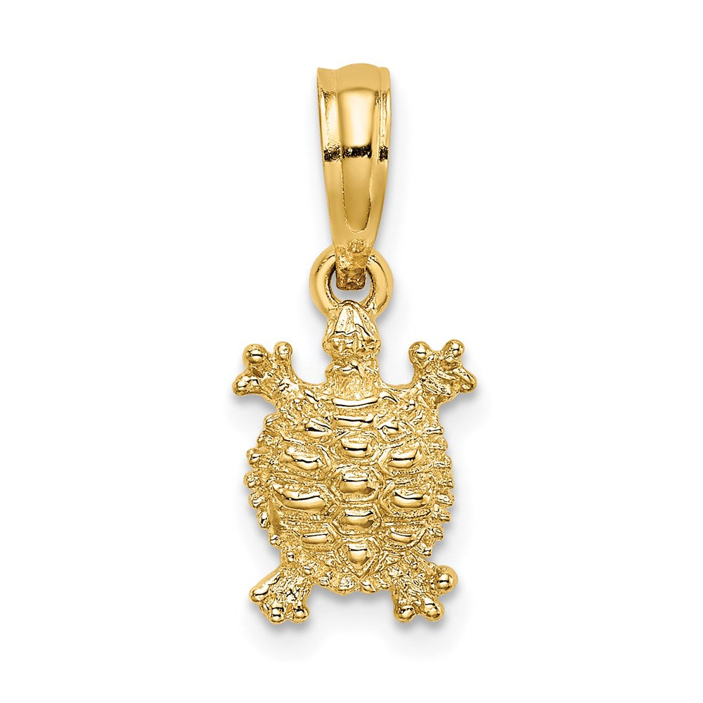 14k Yellow Gold 7.8 mm Land Turtle Charm (0.58 grams)