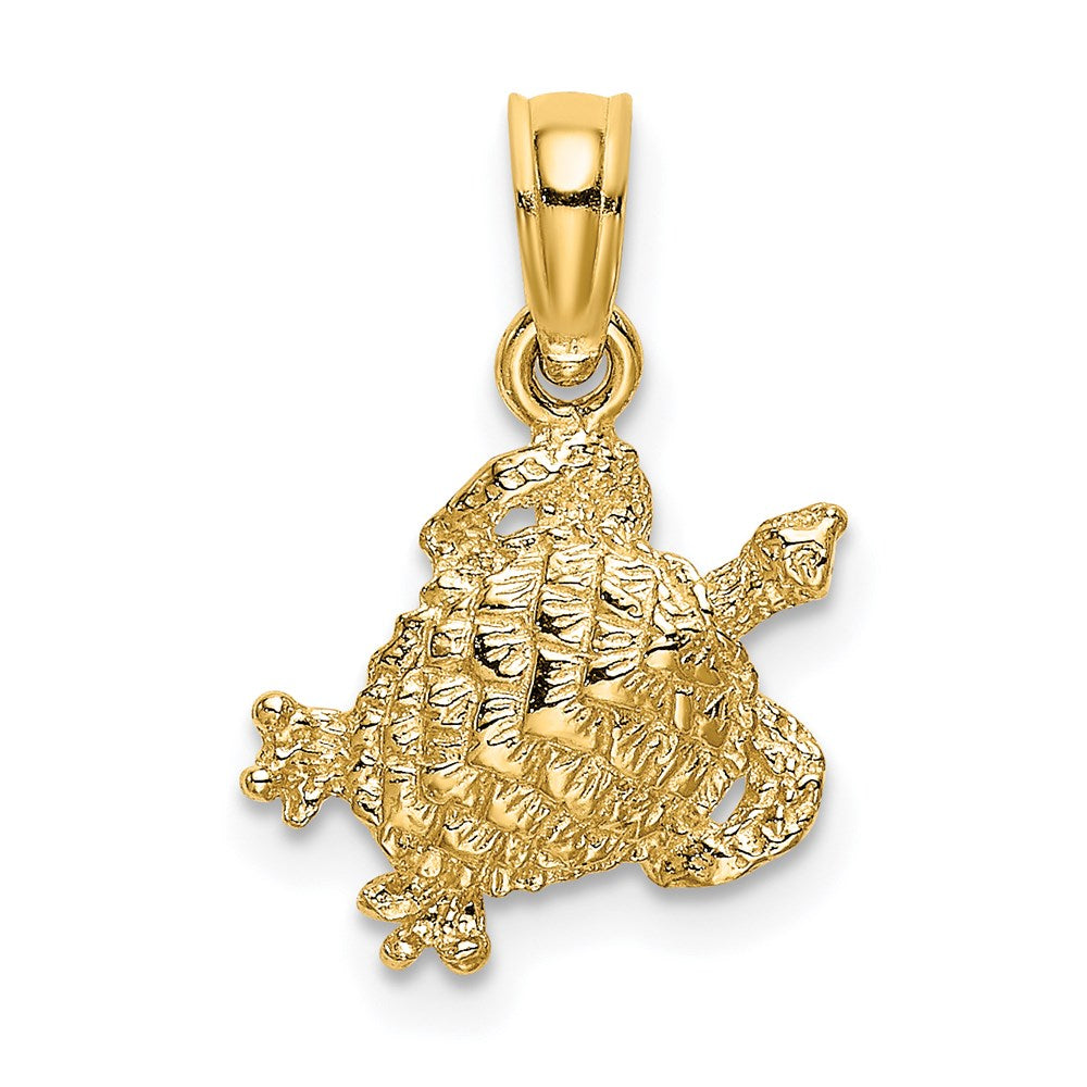 14k Yellow Gold 11.85 mm Textured Sea Turtle Charm (0.69 grams)